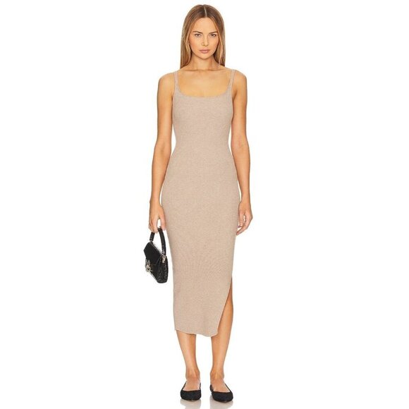 HEARTLOOM Saige Knit Midi Dress in Oat New Womens Sweater Tank - Picture 1 of 11